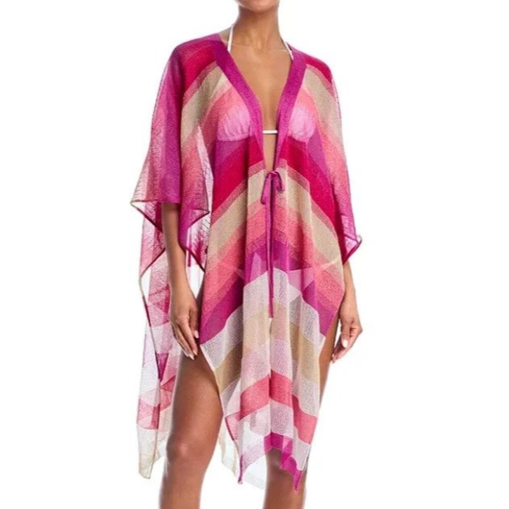 Missoni Women's Sheer Mesh Pink Cream Mantella Swim Cover Up One Size